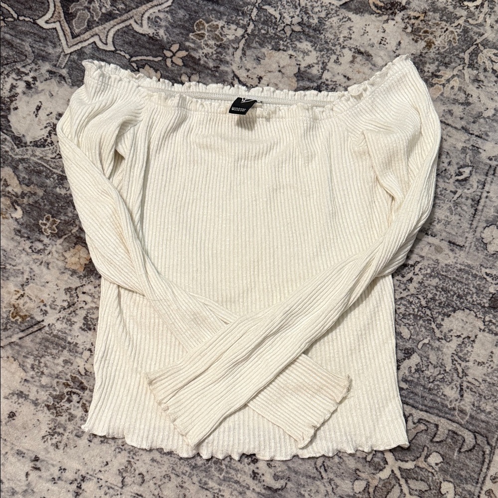 Windsor Cream Off-Shoulder Sweater